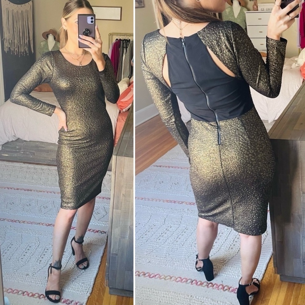 Alice + Olivia Selma Mesh Back Bodycon Dress